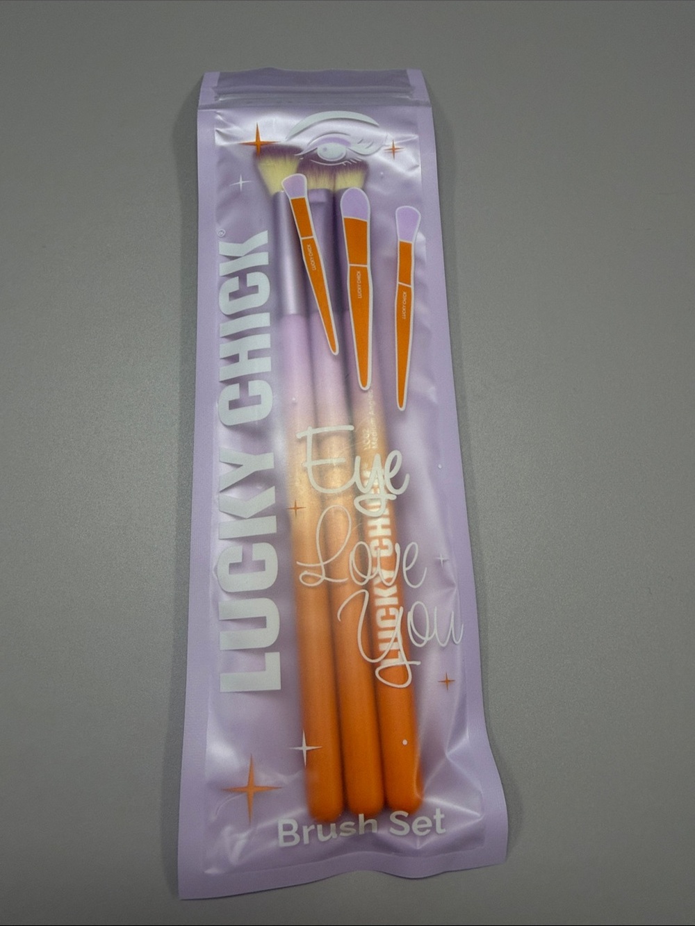 3-Piece Eye Brush Set - Orange